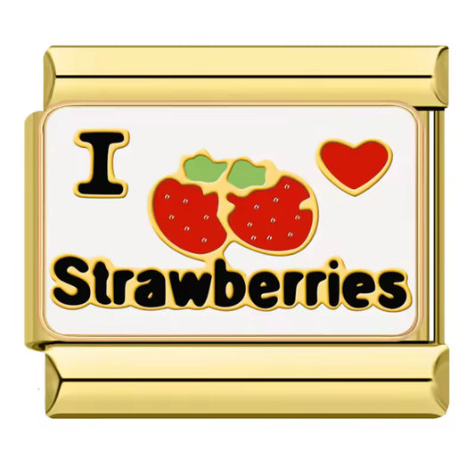 Italian Charm Fresas Dorada 𝗘𝗡𝗧𝗥𝗘𝗚𝗔 𝗜𝗡𝗠𝗘𝗗𝗜𝗔𝗧𝗔 - Charmsymore