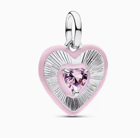 Charm Corazon Rosa S925