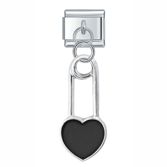 Italian Charm Seguro Corazón Negro 𝗘𝗡𝗧𝗥𝗘𝗚𝗔 𝗜𝗡𝗠𝗘𝗗𝗜𝗔𝗧𝗔