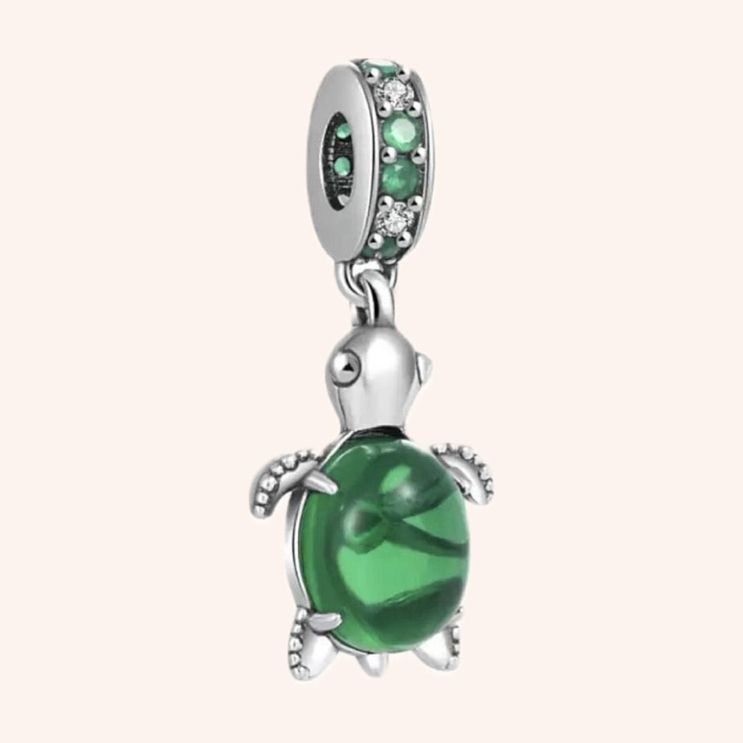 Tortuga Verde Charm Mar Plata S925