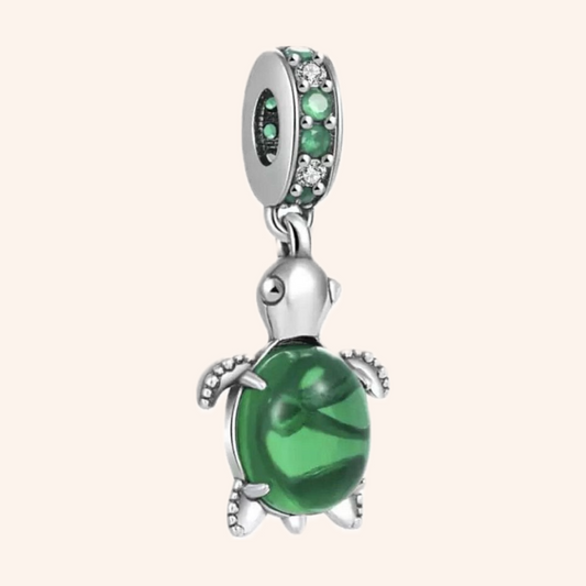 Tortuga Verde Charm Mar Plata S925