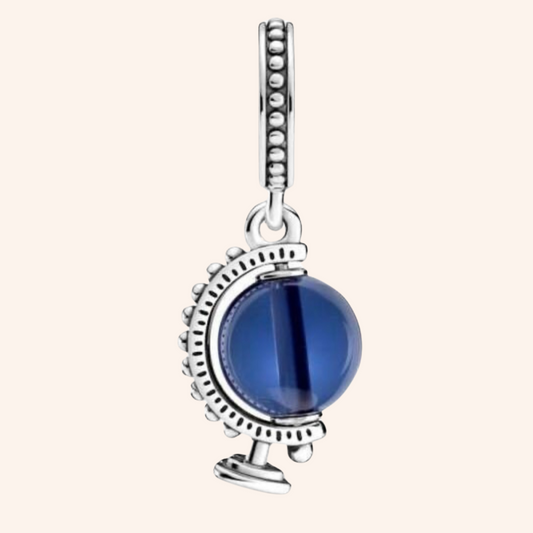 Charm Globo Mundo Plata S925 - Charmsymore