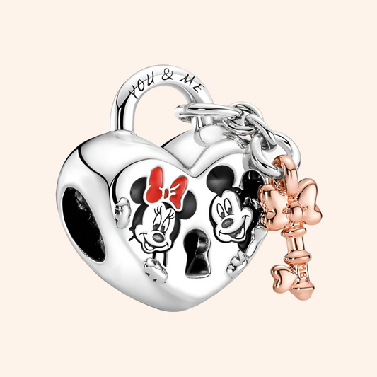 Charm Corazón Mickey & Minnie S925 - Charmsymore