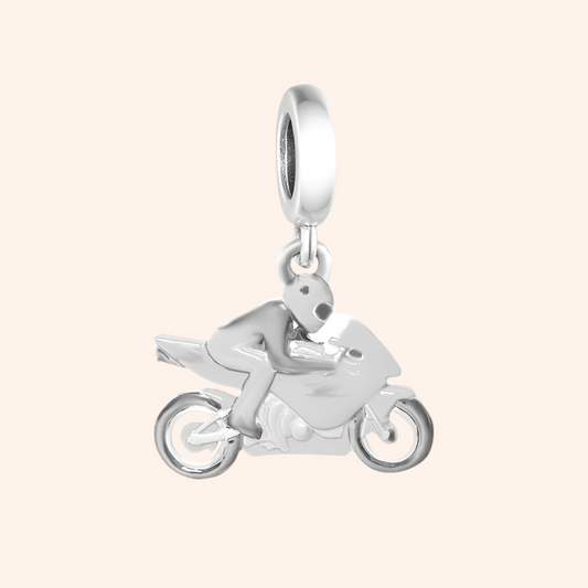 Charm Moto Carreras Plata S925