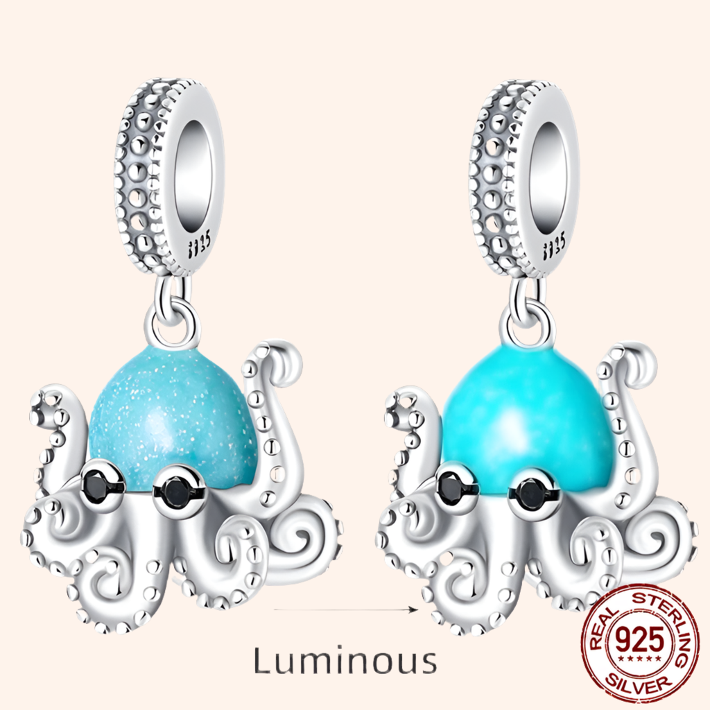 Charm Pulpo S925 Brilla en la Oscuridad - Charmsymore