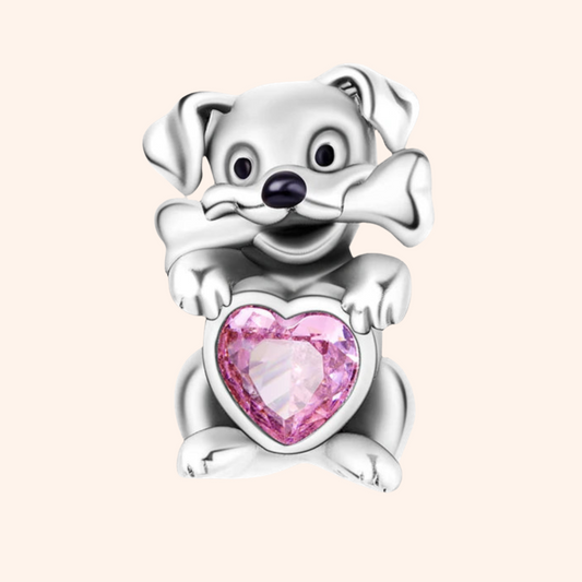 Charm Perrito Corazón S925 - Charmsymore