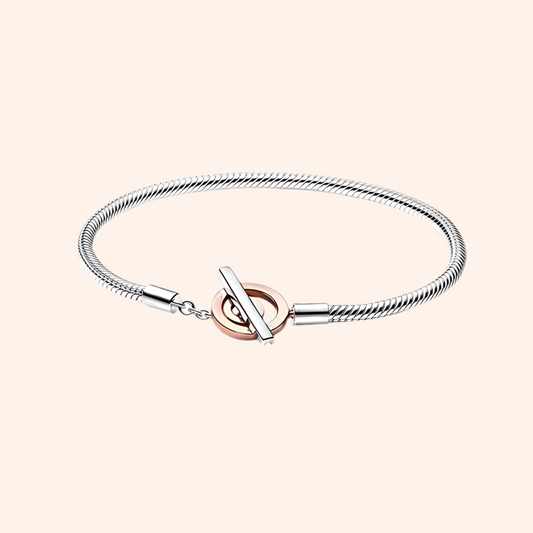 Pulsera Snake Rose Plata 925 - Charmsymore