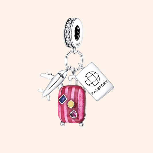 Charm Viaje Rosa S925 - Charmsymore