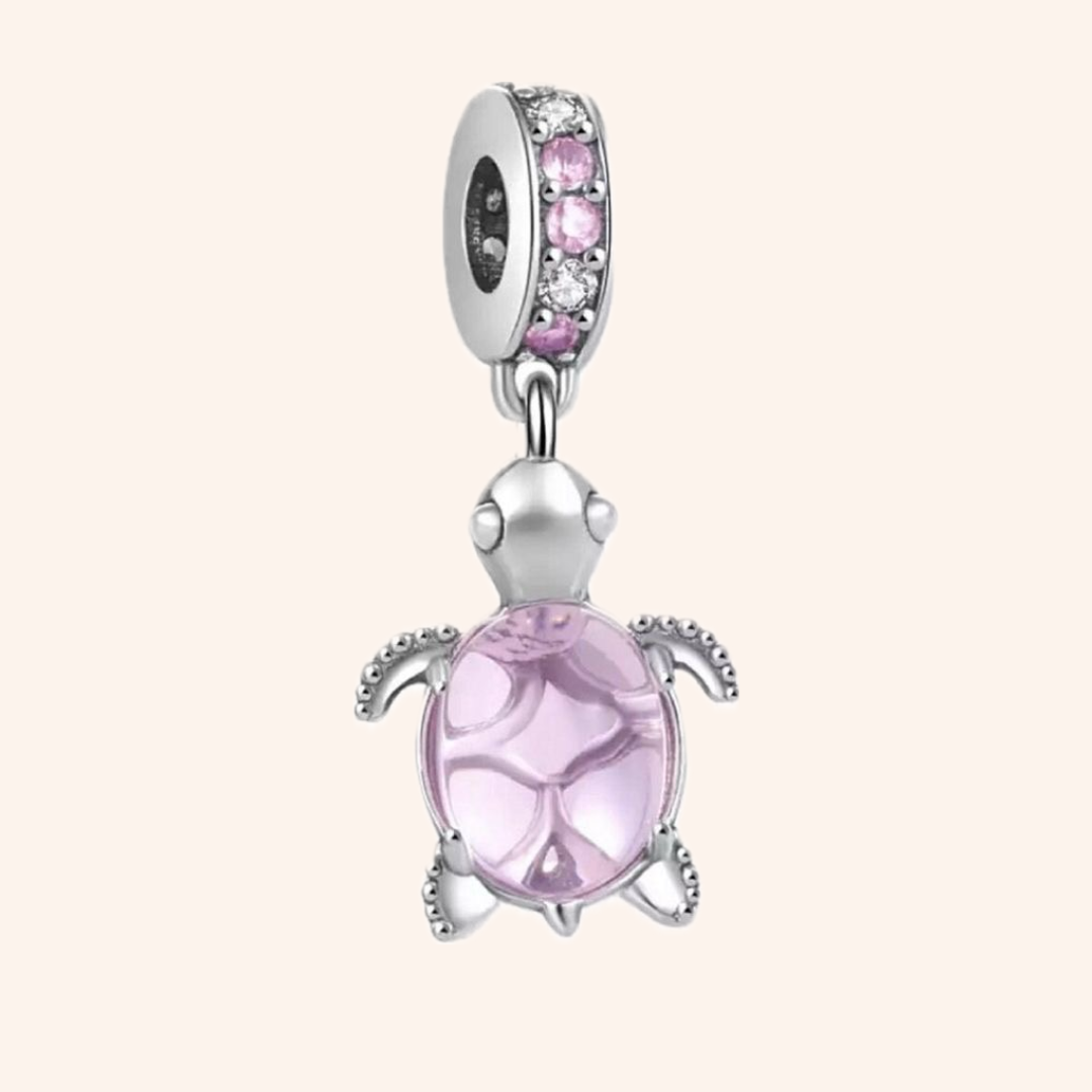 Tortuga Rosa Charm Plata S925 Mar