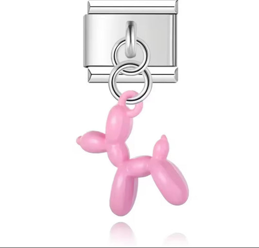 Italian Charm Perrito Rosa Globo 𝗘𝗡𝗧𝗥𝗘𝗚𝗔 𝗜𝗡𝗠𝗘𝗗𝗜𝗔𝗧𝗔 - Charmsymore