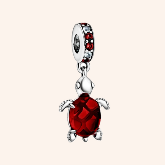 Tortuga Roja Charm Plata S925 Entrega Inmediata