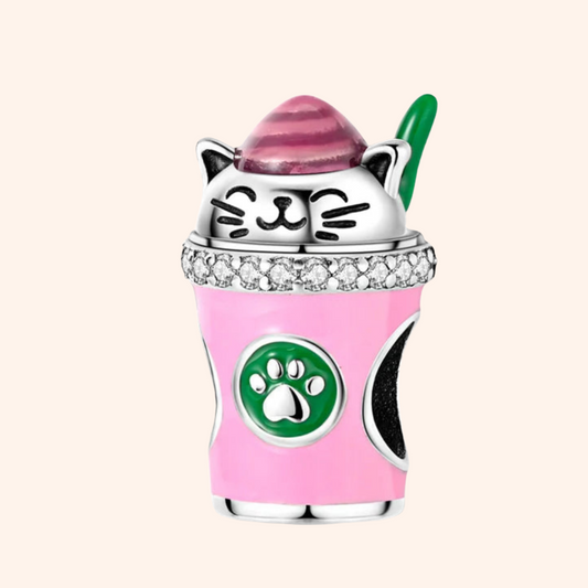 Charm Gato Frappe S925 - Charmsymore