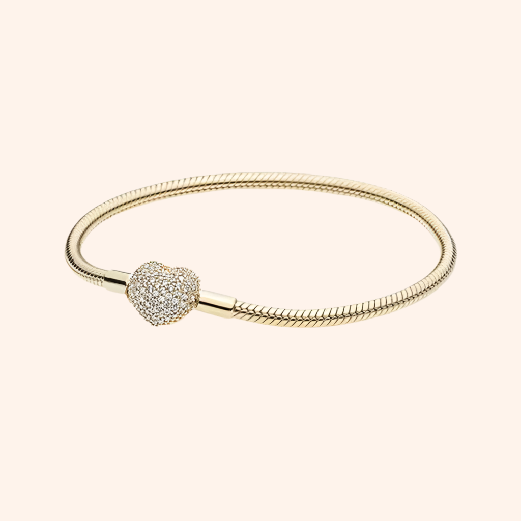 Pulsera Corazón Gold Plata 925 - Charmsymore