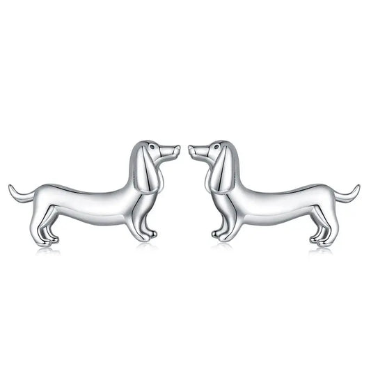 WOSTU 925 Sterling Silver Dachshund Pendant Necklace 18K Gold Pet Paw Chain Link Dog Charm bracelets Earrings Ring For Pet Lover - Charmsymore