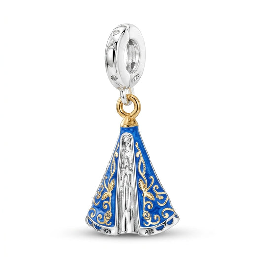 Charm Virgen con Manto Azul Plata S925