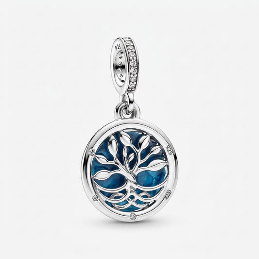 Charm Árbol de la Vida Azul Plata S925