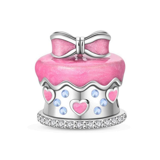 Charm Pastel de Cumpleaños Rosa Plata S925