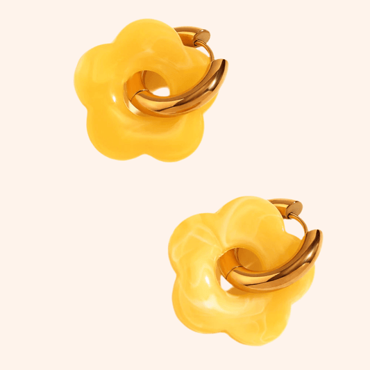 Aretes Flores Amarillo - Charmsymore