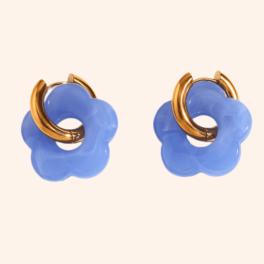 Aretes Flores Blue - Charmsymore