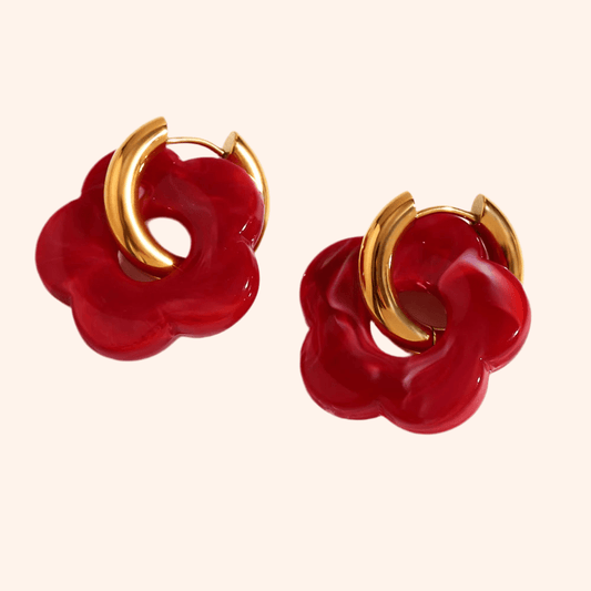 Aretes Flores Cherry - Charmsymore