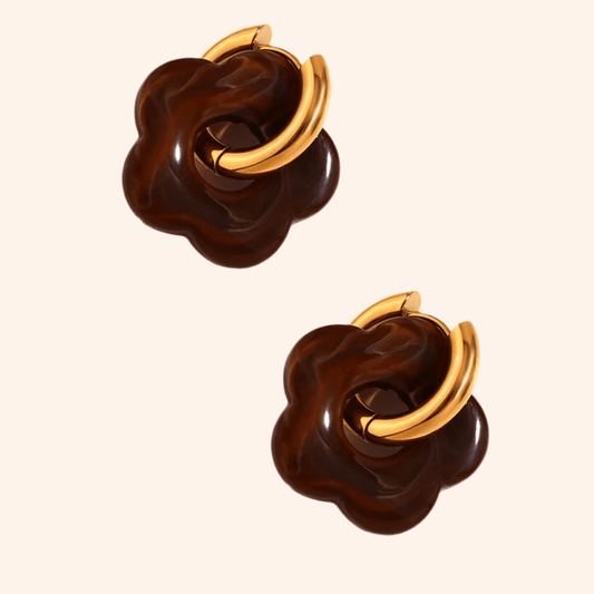 Aretes Flores Coffe - Charmsymore