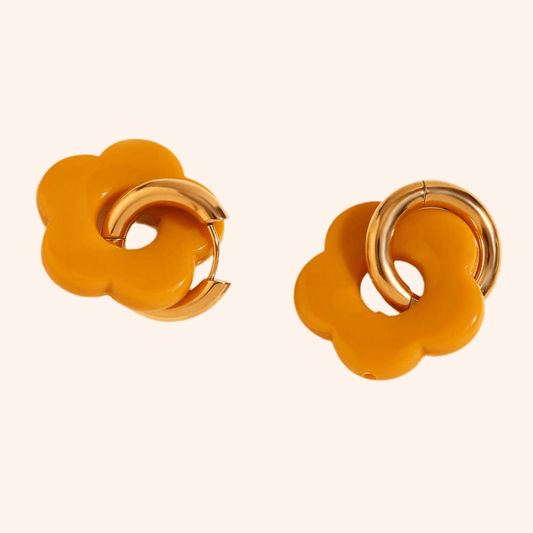 Aretes Flores Naranja - Charmsymore