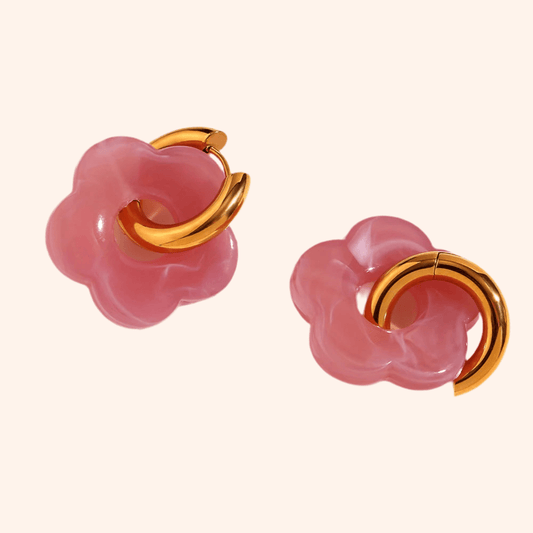 Aretes Flores Rosa - Charmsymore