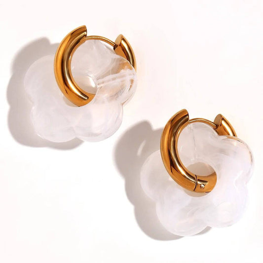 Aretes Flores White - Charmsymore