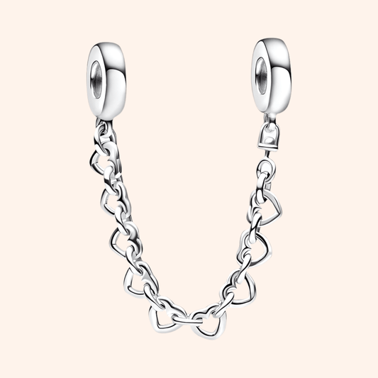 Cadena de Seguridad Corazones S925 - Charmsymore