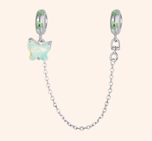 Cadena De Seguridad Mariposa Plata 925 - Charmsymore