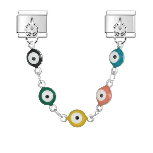 Cadena Italiana Ojos Turcos Acero Inoxidable - Charmsymore
