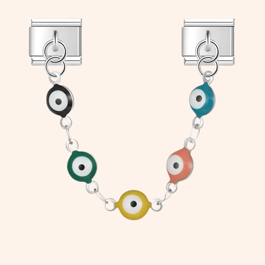 Cadena Italiana Ojos Turcos Acero Inoxidable - Charmsymore