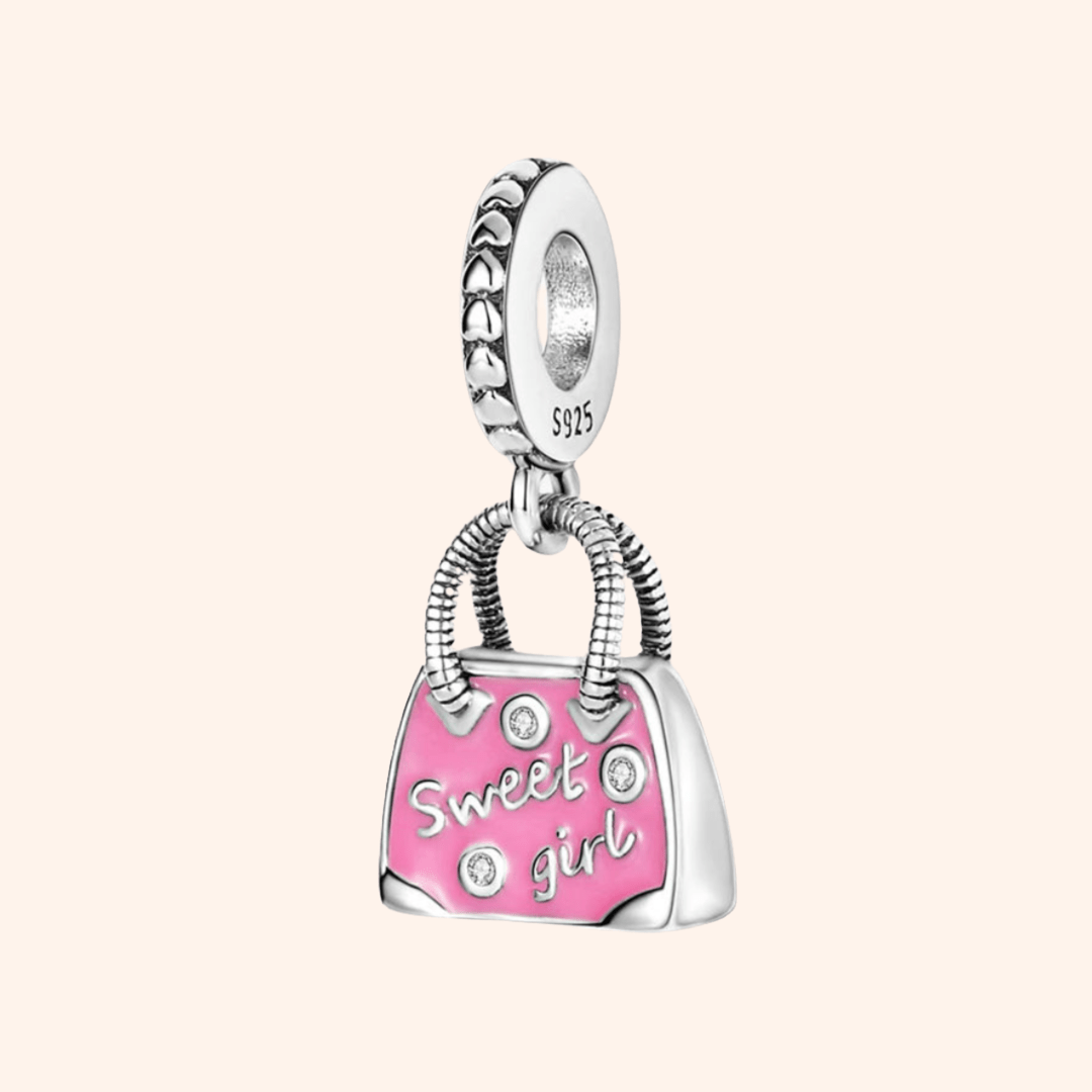 Charm Bolsa Rosa S925 - Charmsymore