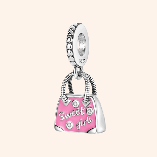 Charm Bolsa Rosa S925 - Charmsymore