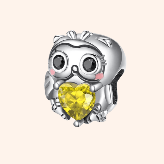 Charm Búho Piedra S925 - Charmsymore