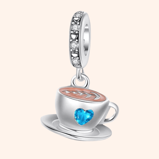 Charm Coffee Cup Azul S925 - Charmsymore