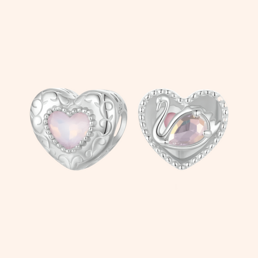 Charm Corazón Cisne Plata S925 - Charmsymore