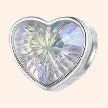Charm Corazón Cristal Tornasol Plata S925