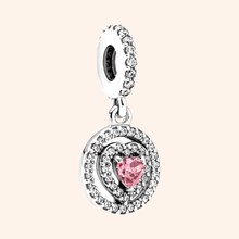 Charm Corazón Piedra Rosa Colgante Plata S925