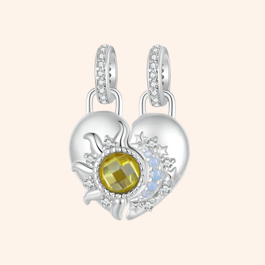 Charm Corazon Sol Plata S925 - Charmsymore