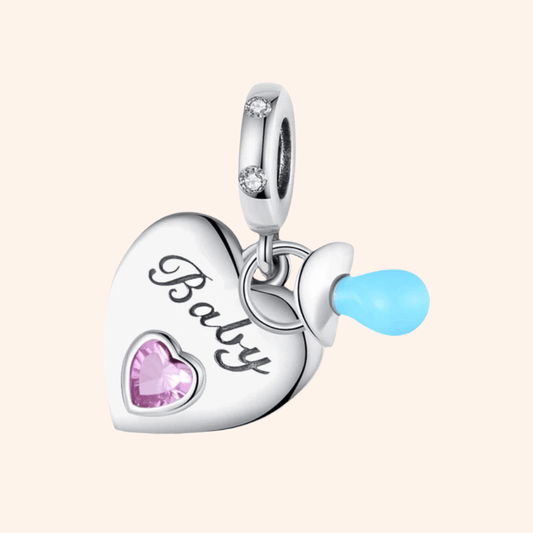 Charm Corazón y Chupón S925 - Charmsymore
