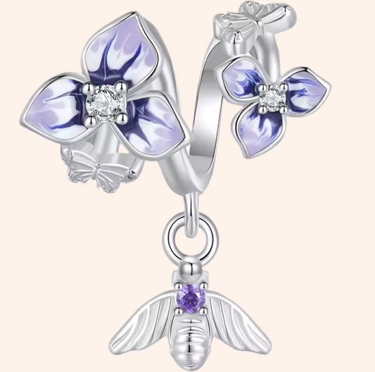 Charm Espiral Lavanda Colgante Plata S925 - Charmsymore