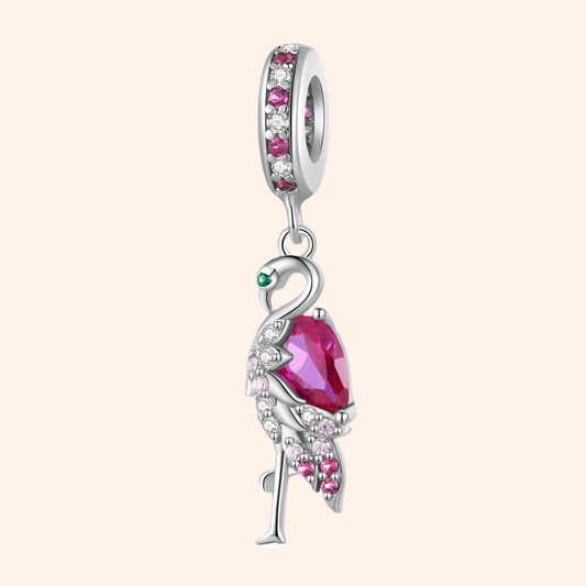 Charm Flamingo Plata 925 - Charmsymore