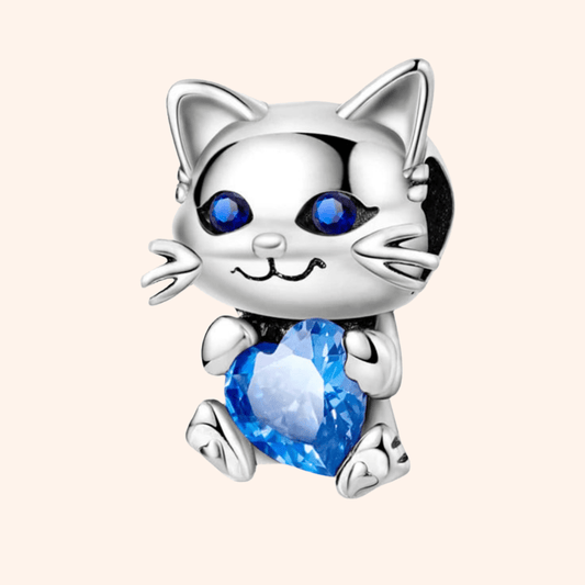 Charm Gato Piedra Azul S925 - Charmsymore