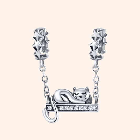 Charm Gato Plata S925 - Charmsymore