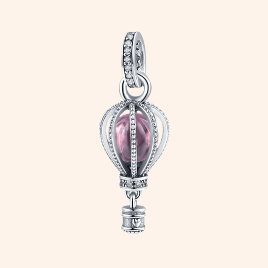 Charm Globo Rosa S925 - Charmsymore
