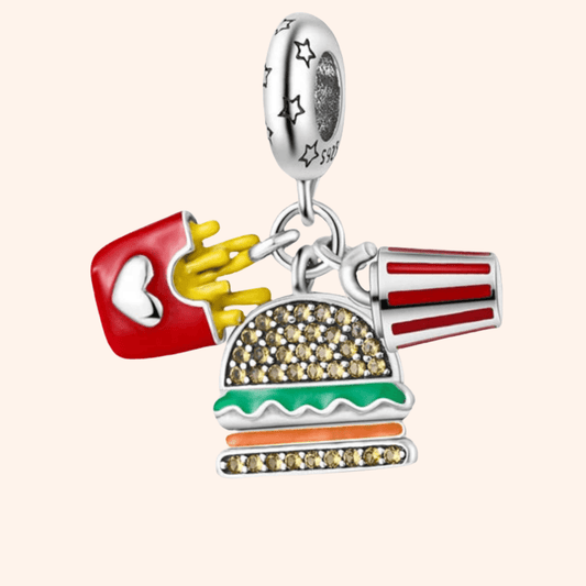 Charm Hamburguesa con Papas S925 - Charmsymore