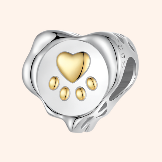 Charm Huellita Dorada Plata S925 - Charmsymore