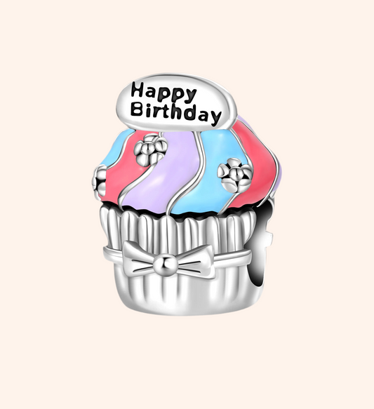 Charm Pastel Cumpleaños Plata S925 - Charmsymore
