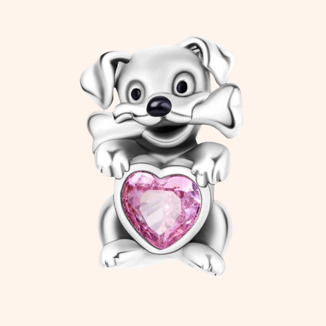 Charm Perrito Corazón S925 - Charmsymore